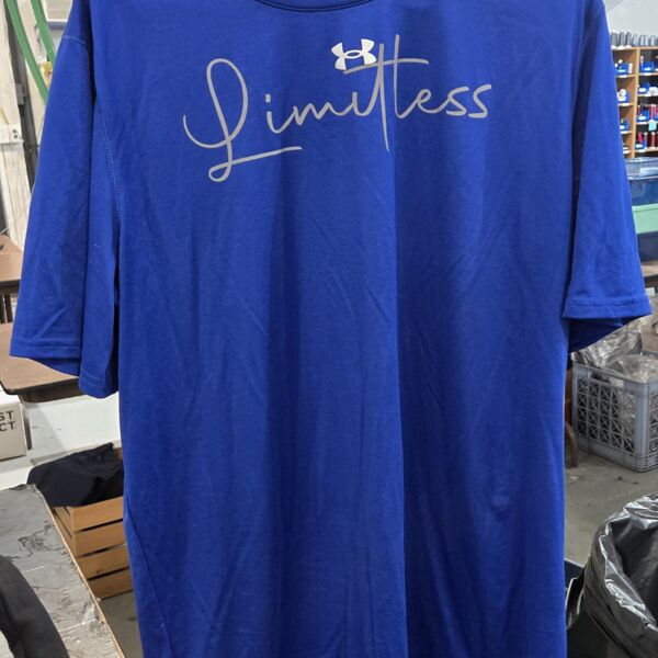 UA Blue Loose Fit, Short Sleeve Tee, Size XL, Smoke Grey Upcycled Limitless Thumbnail