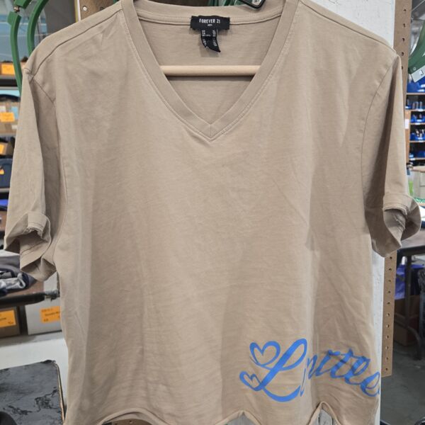 Cropped Limitless Forever 21 Beige Short Sleeve Tee, Ladies XL V-Neck, Custom Created Thumbnail